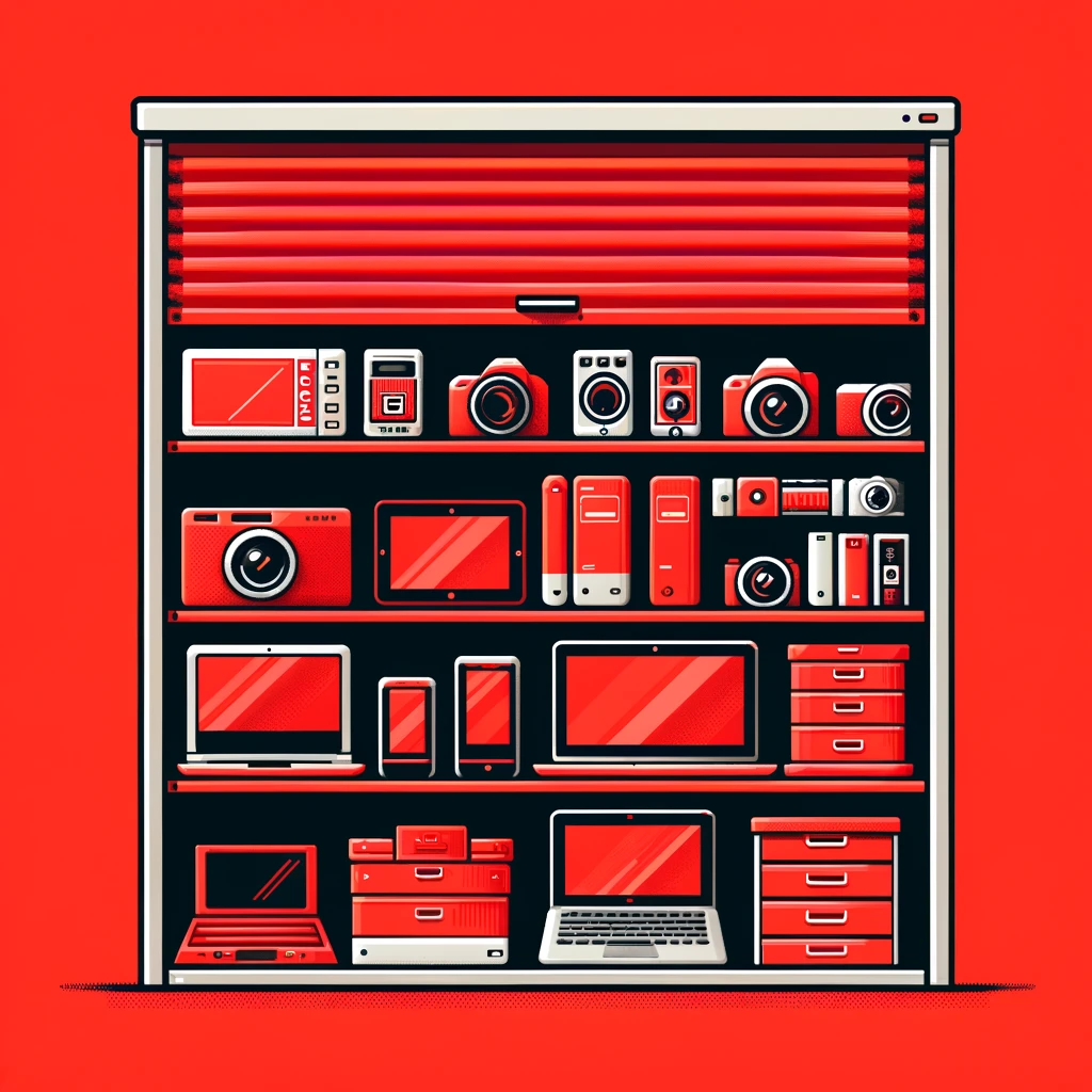 Gudang berisi barang elektronik