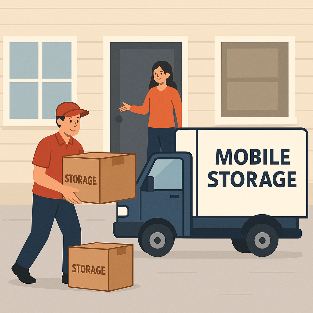 Tim Gudangku mengantar dan menjemput box mobile storage ke rumah/apartemen pelanggan